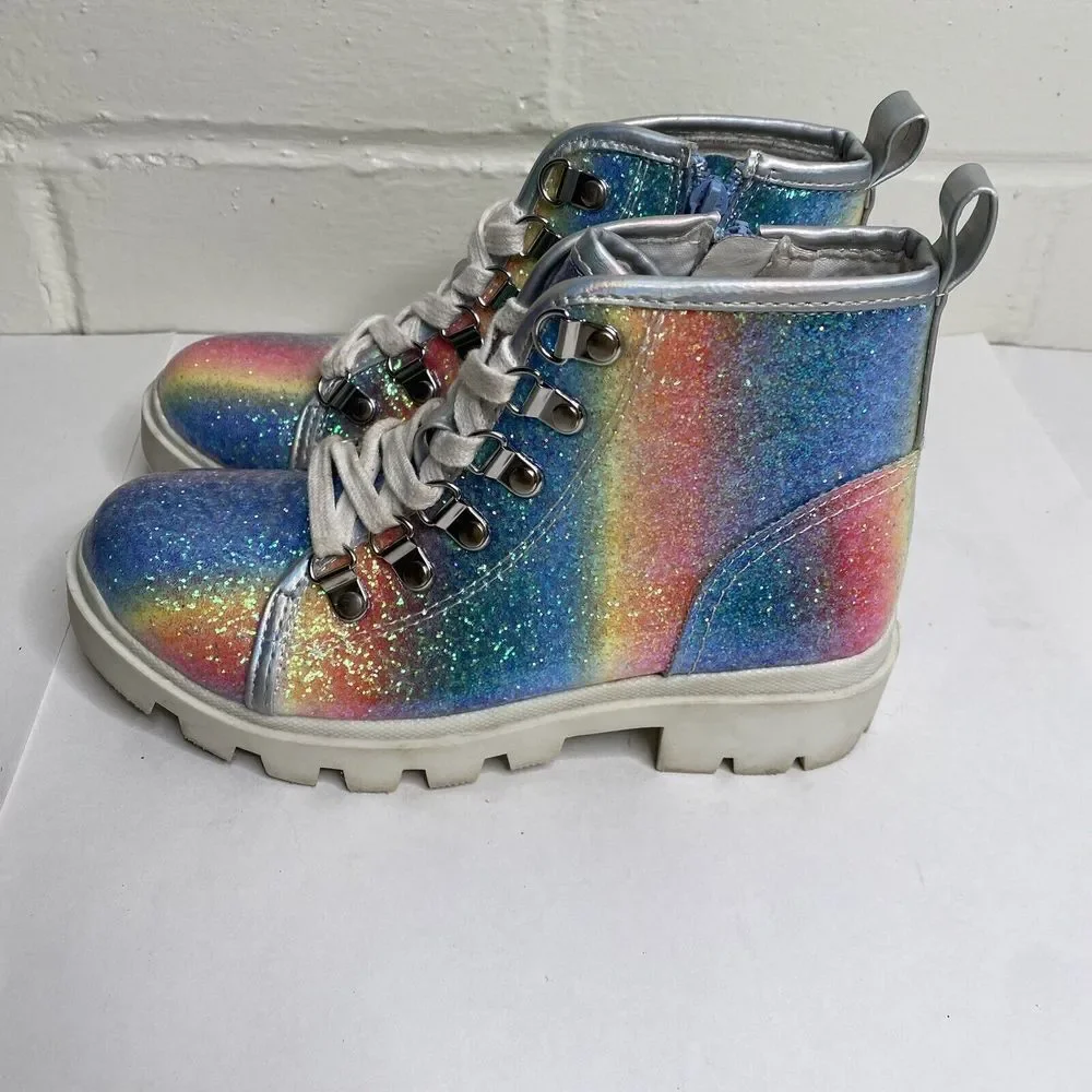 Dolce Vita Girls Youth Boots Glitter Rainbow Boots Size 2 Sparkle